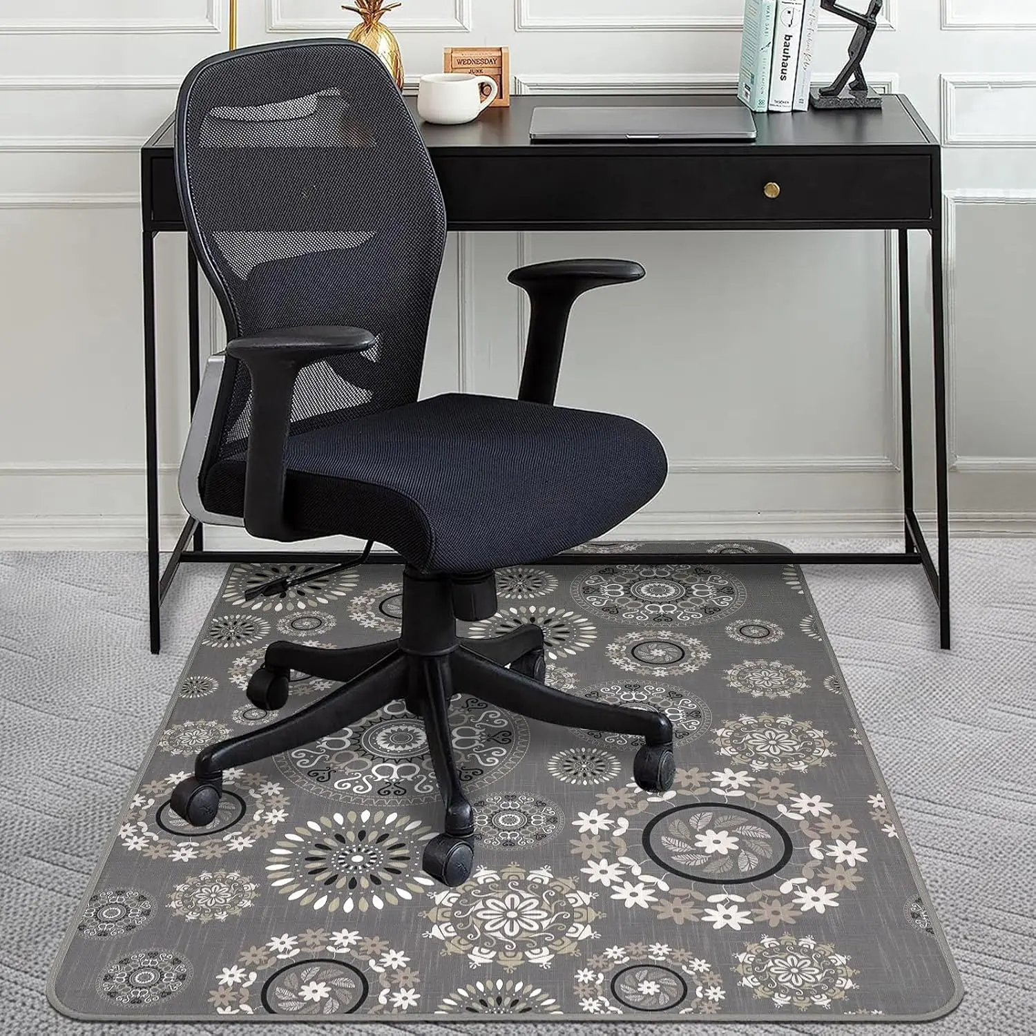 Chair Mat for Carpeted Floors,  Hard Material, Office Floor Mats for Computer Desk on Carpet, Easy Gride for Chairs, 36x48 Multi