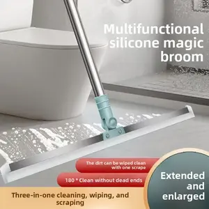 Extendable Floor Squeegee | Scrape Dust, Hair & Water Easily Bathroom Must-Have: Silicone Squeegee Mop for Sparkling Floors#BathroomMustHave #SparklingClean #TimeSavingCleaning
