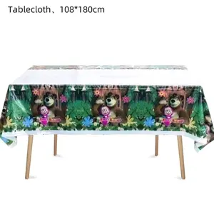 6FT MASHA AND THE BEAR TABLECLOTH