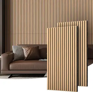 MaxGear Wood Slat Acoustic Wall Panels, 2 Pack 47.2" x 23.6", Decorative Sound Absorbing Panels for Wall & Ceiling, Modern Fluted Design for Living Room, Bedroom, Office, Oak Finish