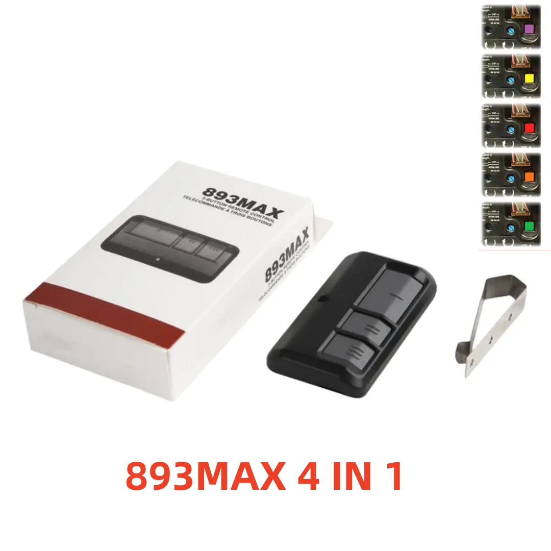 Liftmaster 893MAX 3-Button Remote Door Opener Smart Home Controls, 315/390MHz Metal-ABS Multi-Control Universal Replacement (Security+2.0 Rolling Code) Compatible with 371LM,971LM,81LM,891LM, Includes 3V CR2032 Batteries, 13.5*7.5*3cm