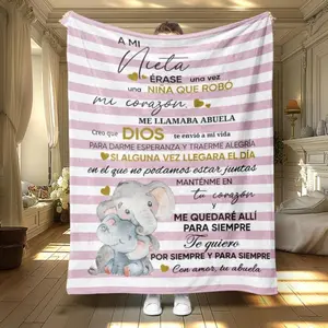 A Mi Nieta Spanish Love Quote Flannel Blanket – Abuela-to-Granddaughter Heartfelt Warm Throw, Perfect Sentimental Gift for Bed/Sofa