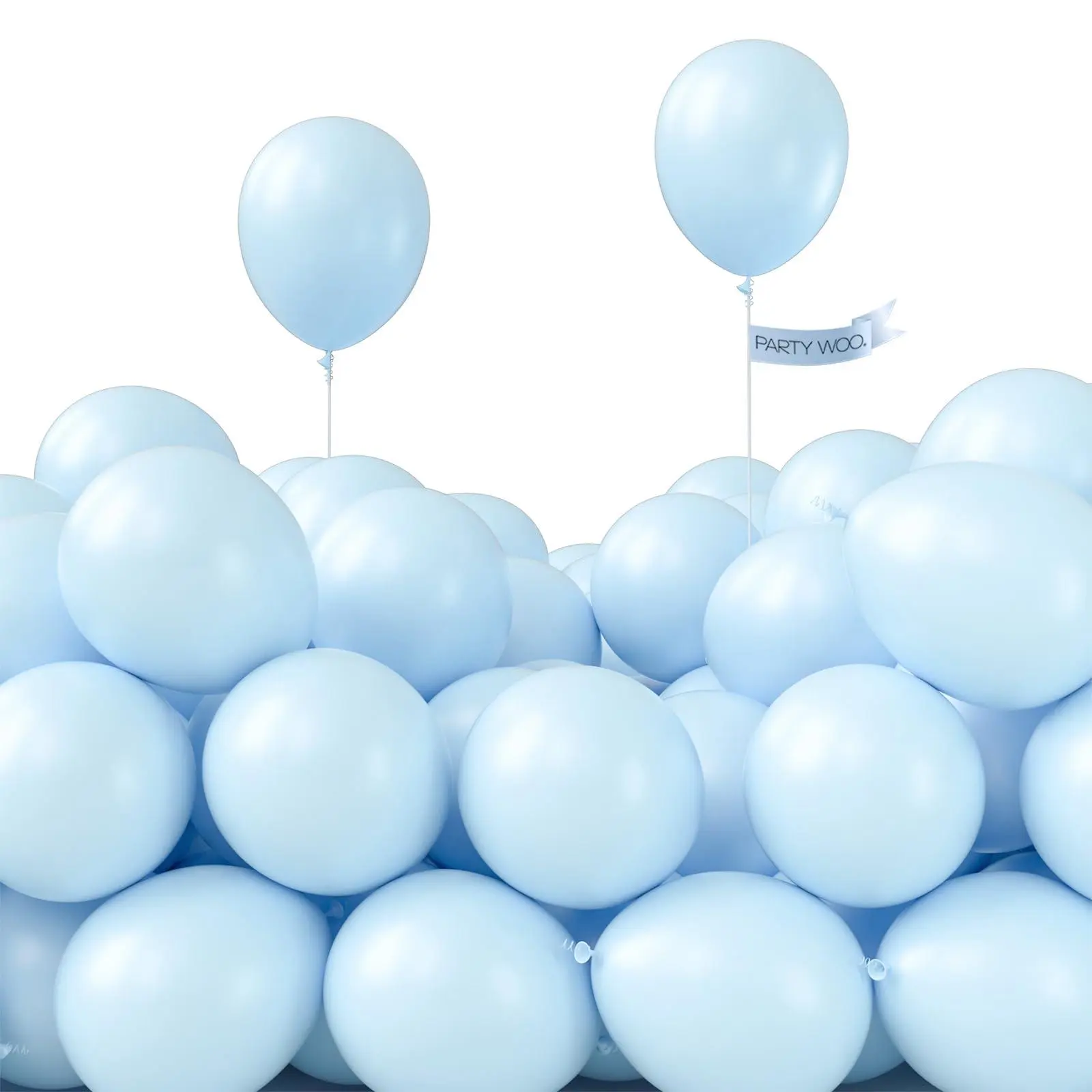 PartyWoo Elegant Solid 5" Mini Balloons, 50pcs Light Pastel Sky Aqua, Festive Decor for Graduation, Baby Shower, Pastel Tone Softens Party Visuals Blue-Q13