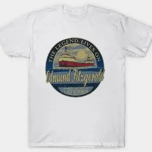 Edmund Fitzgerald Gordon Lightfoot Freighter Graphic Tee, Fitzgerald Freighter T-Shirt