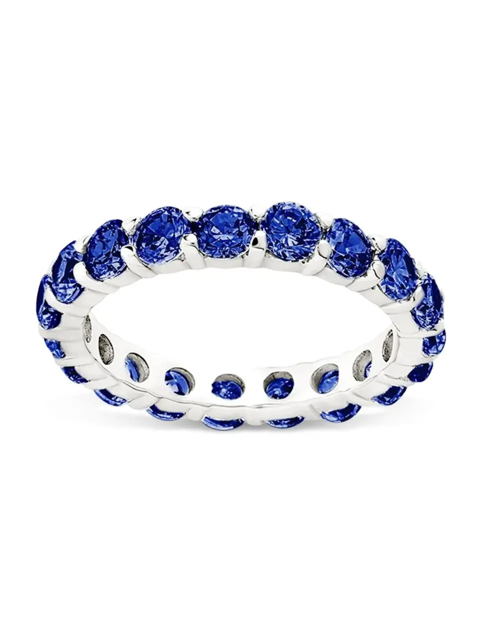 Sterling Silver Gracie Sapphire CZ Eternity Ring Sterling Silver Gracie Sapphire CZ Eternity Ring