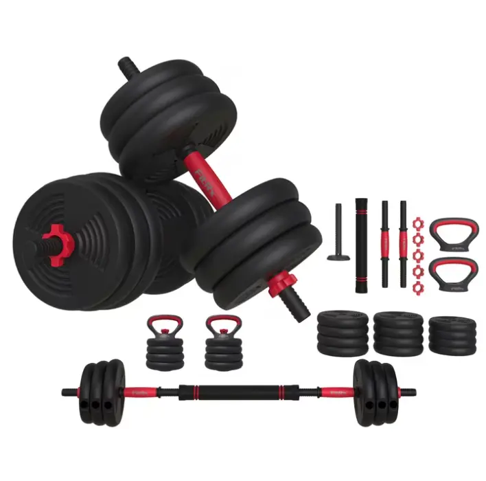 FitRx SmartBell Gym, 60 lbs. 4-in-1 Adjustable Interchangeable Dumbbell, Barbell, and Kettlebell Weight Set, Black