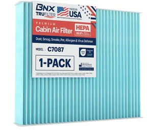 BNX TruFilter C7087 Cabin Air Filter, HEPA 99.97%, MADE IN USA