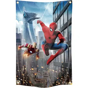 Spider-Man tapestry Funny Spider Cartoon Animator Art Tapestry 2×3FT Boys Bedroom Decoration Living Room Collection Wall Decoration