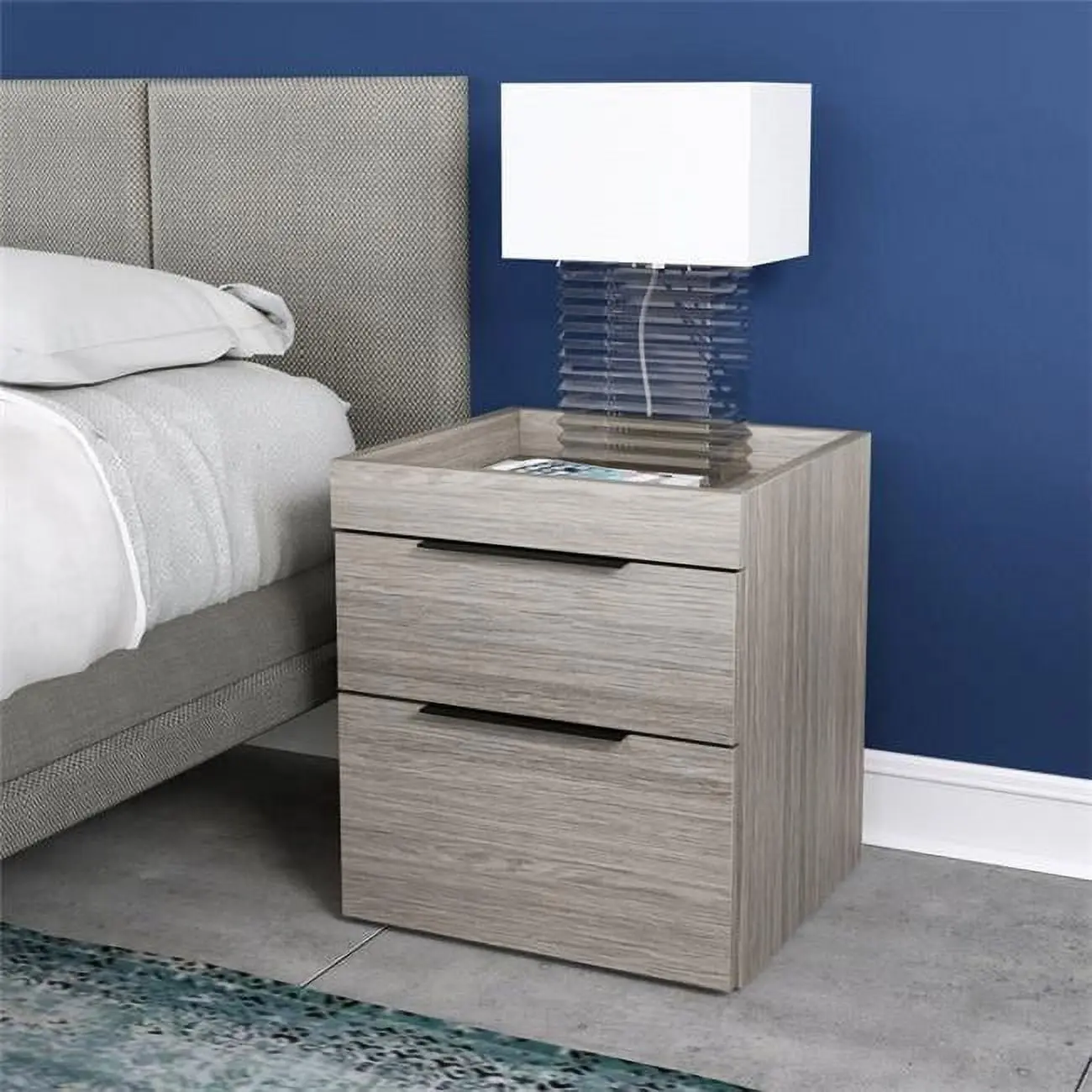 RestRite CAGY154NS Callie Low Profile Nightstand, Casual Indoor Furniture for Bedroom & Kid Room, 15.8' L x 13.8' D x 17.7' H, 36 lb, Assembly Required