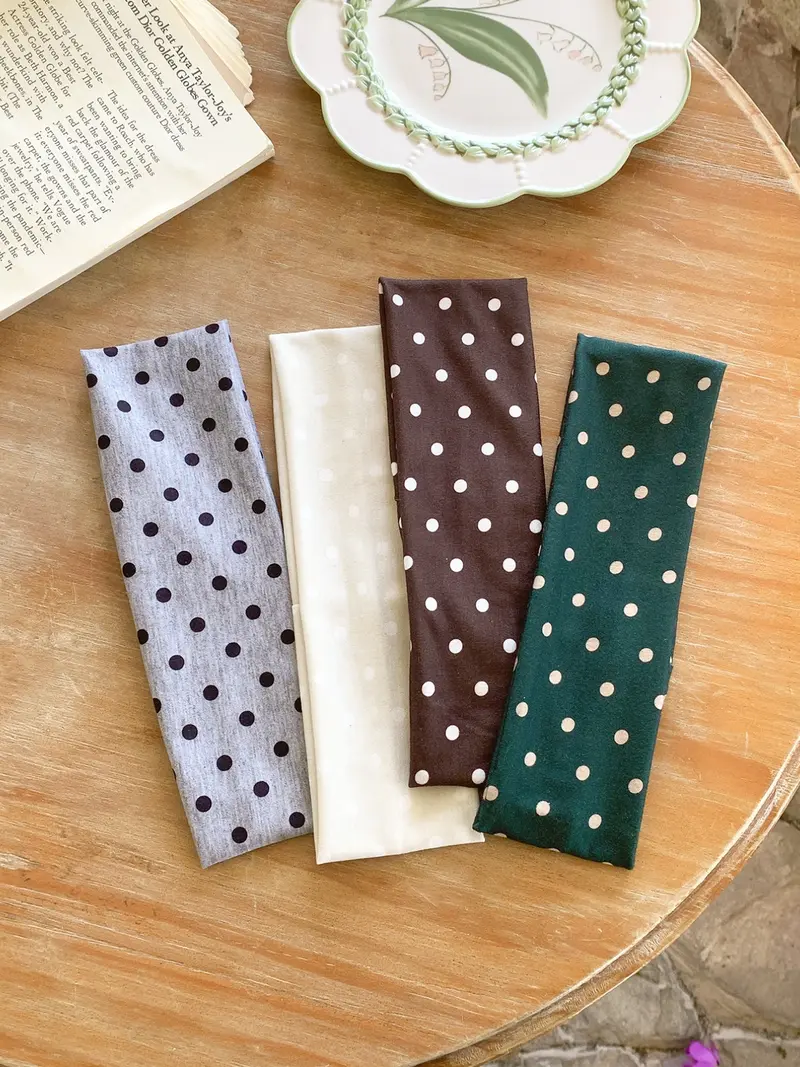 Polka Dot Headband Cotton Wide Non-Slip Fashion Hair Accessories for Women Amazon.com : Huachi Polka Dot Headbands for Women Non Slip  main image 2