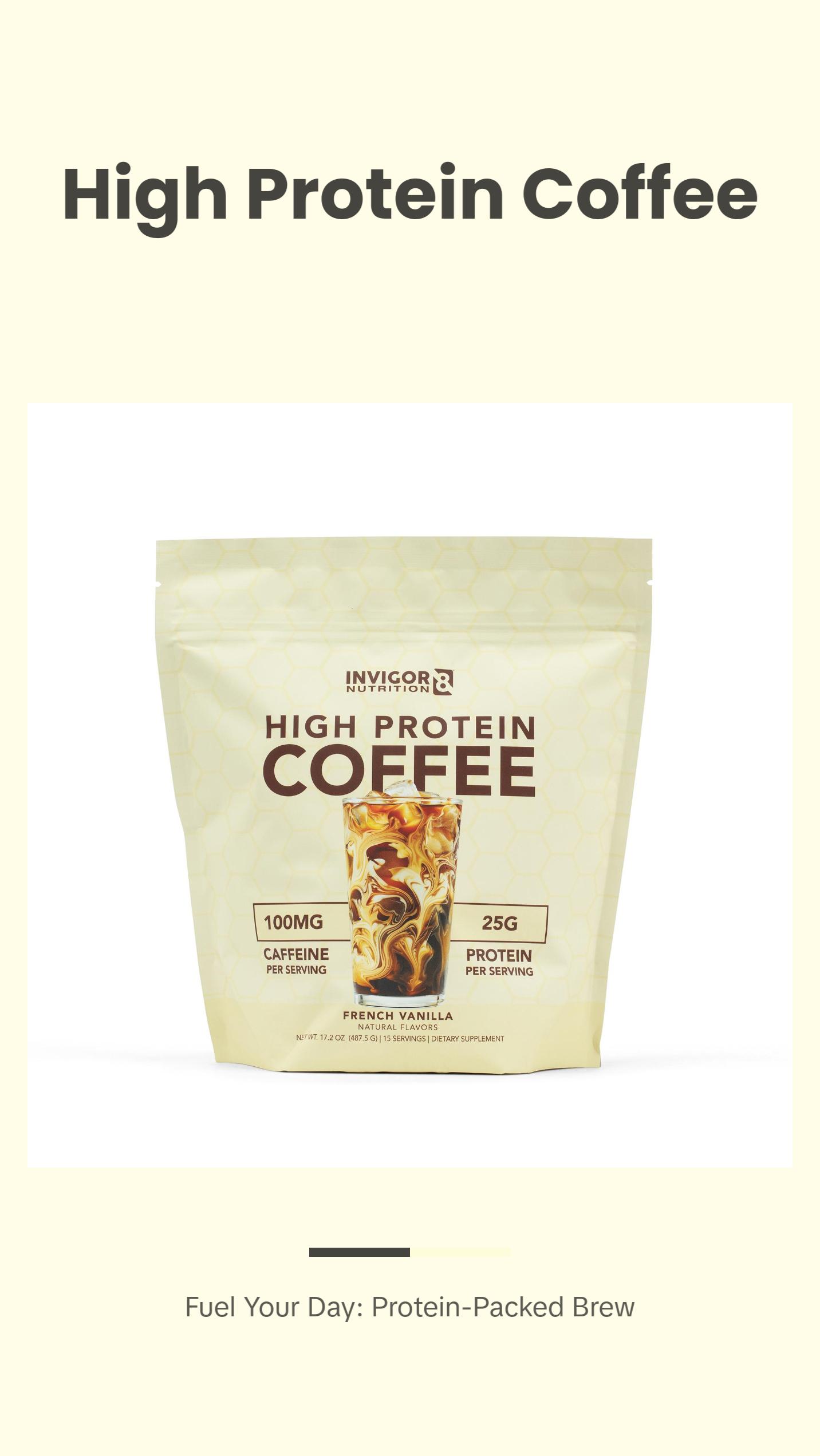 INVIGOR8 High Protein Coffee - French Vanilla | High Protein Columbian ...
