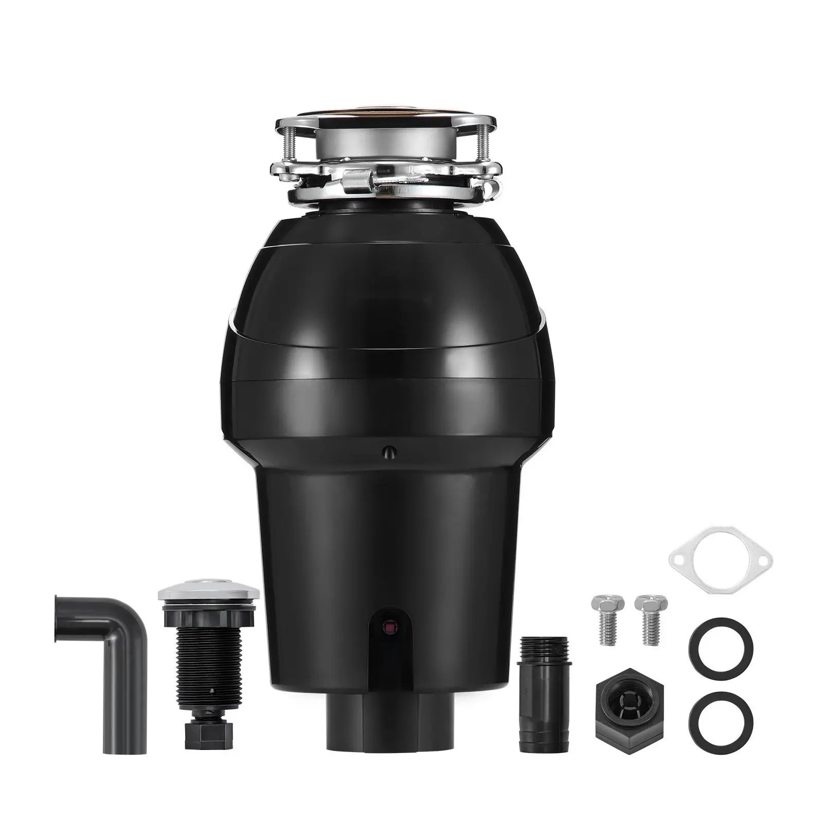 Garbage Disposal 1.25 HP Continuous Feed Food Waste Disposer 3360 RPM With EZ Connect Corded Power Cord Quick Install Stainless Steel Grinding Chamber Low Noise Operation Durable Household Kitchen Garbage Grinder