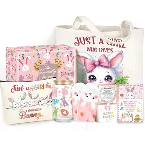 Easter Basket for Teen Girls,Adult Easter Basket Stuffers Essentials for Women with Bunny Mug Tote Bag Socks Gifts for Women Teen Girls.