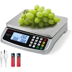 Food 88lb/40kg Large 0.05oz/1g with Price Computing 304 Stainless gram for Baking Cooking Meat Restaurant ,USB or AA Battery(Included)