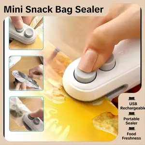 2 in 1Heat USB Rechargeable Bag Selaer,Plastic Electric Bag Sealers,Snack Mini Snack Bag Sealing Machine,Keep Food Fresh,Portable Sealer Picnics.