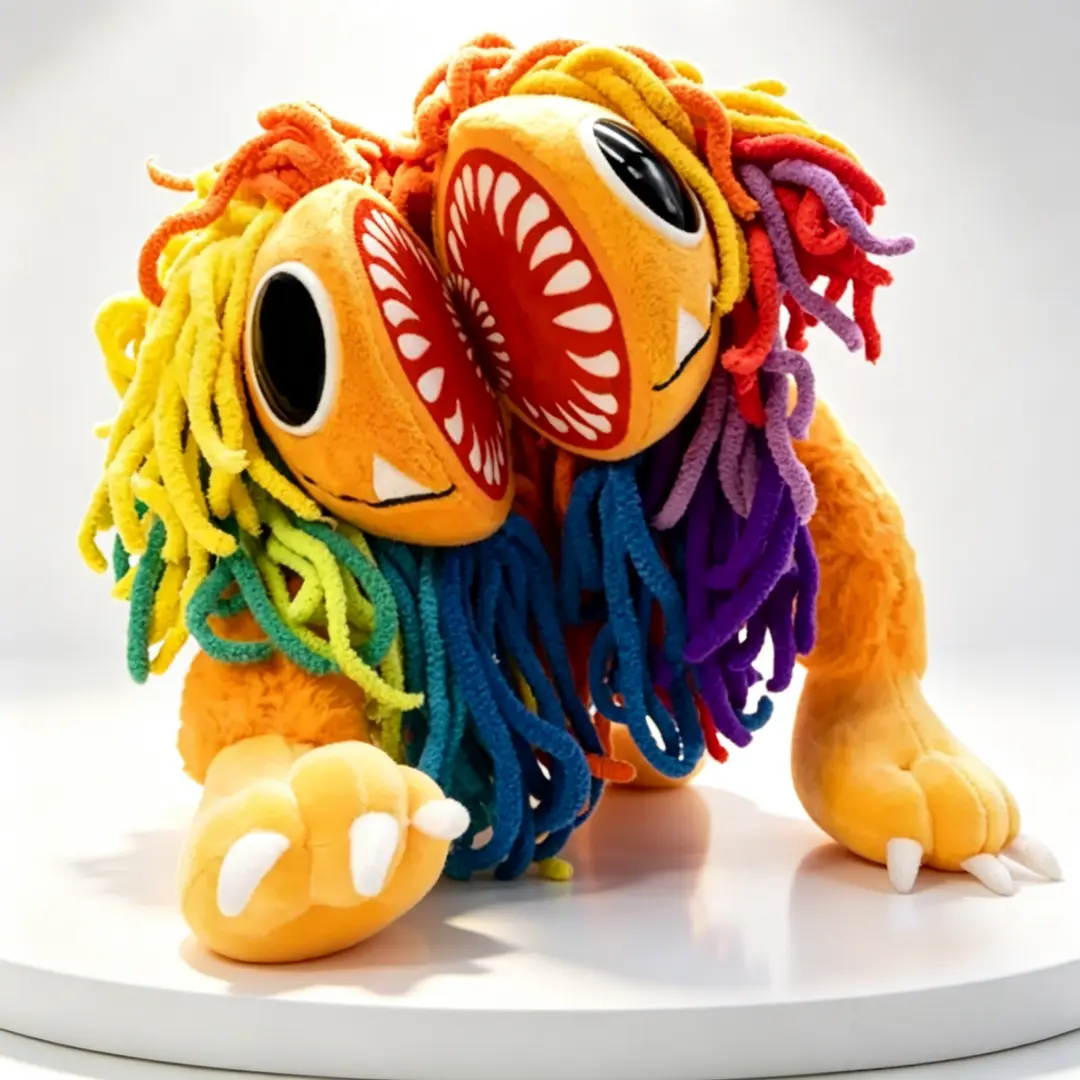 Poppy Playtime Yarnaby Plush, Chapter 4 Rainbow Lion Stuffed Animal with Magnetic Open Face,cute girly gifts，plushies