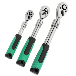 【summerfinds】3pcs Quick-adjustable Telescopic Ratchet Wrench, A Multi-functional Auto Repair Tool, 1/4, 3/8, 1/2 Inch Drive, Bidirectional Use, Adjustable Length, Equipped with Soft Grip, Sturdy And Durable, A Good Choice for Daily Use Or Holiday Gifts.