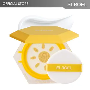 ELROEL Pang Pang Sun Cushion Plus - Official Product Korean Hypoallergenic & Lightweight Sunscreen with Puff Sponge - Broad Spectrum SPF50+ PA++++