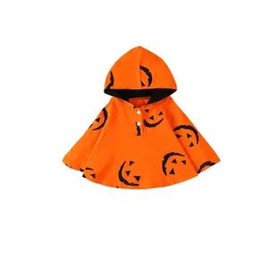 Todder Baby Halloween Costumes Boy Girl Hooded Cloak Poncho Cape Shawl Infant Kids Halloween Pumpkin Clothes Outfits