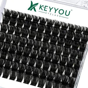 Lash Clusters 96pcs Individual Lashes Y02 D Curl 10-18MIX Cluster Lashes Volume Wispy Lash Extension Soft&Comfortable Easy DIY at Home(Y02,D-10-18MIX)