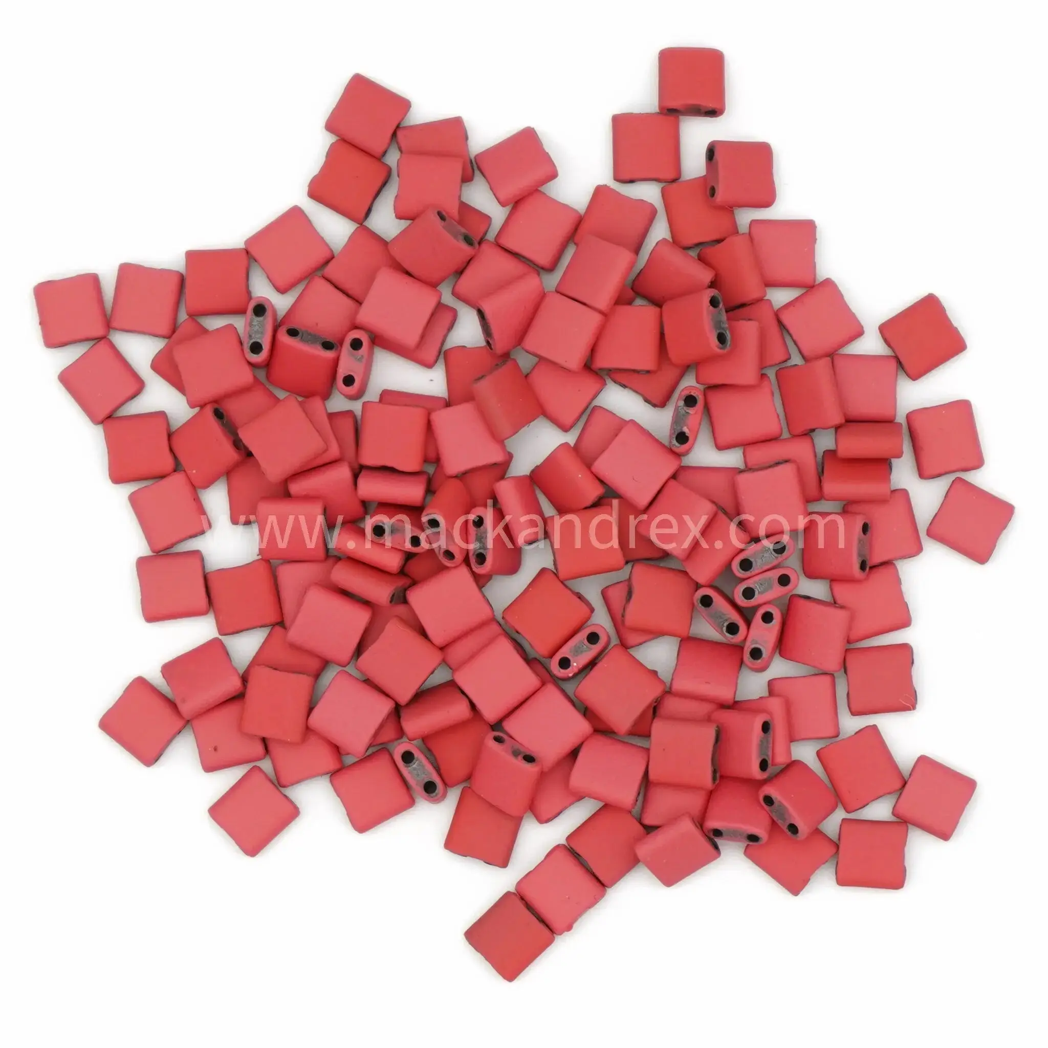 RED CORAL MATTE - Whole Tile Beads