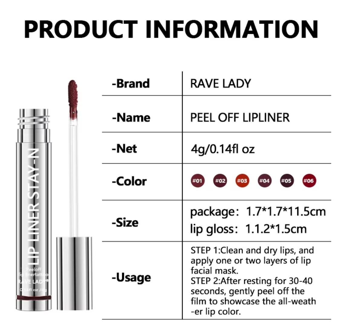Tear-Off Matte Lip Stain Tattoo Dyed Lip Tint Peel-Off Liquid Lipstick Waterproof Lasting No Fading Lip Gloss #1 Glossy Cosmetic Makeup