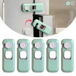 5 Pack Child Proof Refrigerator Lock with 3M Adhesive, Baby Child Safety Cabinet Locks, Kids Safety Fridge Locks for Oven Drawers Freezer Door Latches