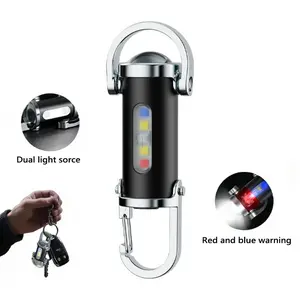 Mini Keychain Flashlight EDC Mini Flashlights COB Keychain Work Light Flashlights with 6 Light Modes, Mini Keychain Light for Walking, Searching ,camping and Hiking