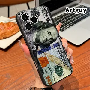 Straight Edge Phone Case for iPhone 17 15 Plus 16 Pro Max 14 13 12 11 Air XR XS Economic Emblem Pattern Full Body Protection Shockproof Soft Silicone Cover