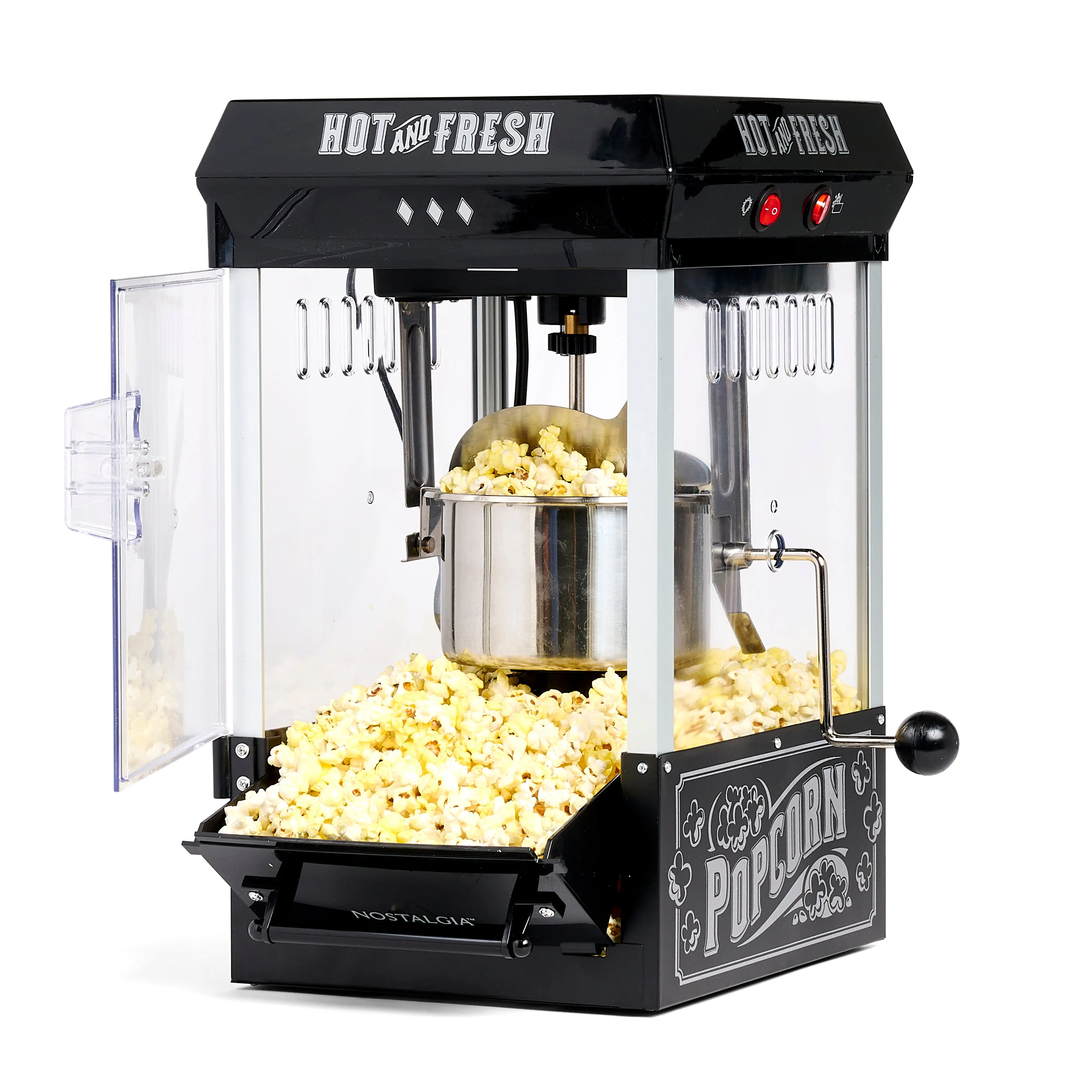 Vintage 2.5-Ounce Tabletop Kettle Popcorn Maker, Black