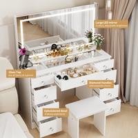 White with Glass top