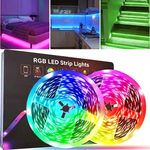 Led Strip Lights for Bedroom, 4/2 Rolls RGB LED Strip Lights, Bluetooth App Control Music Synchronized Color-Change Lights, Dimmable Timer Flexible LED Light for Gaming Room Decor | Bluetooth Christmas Light with Smart App & Remote Control Indoor Lighting