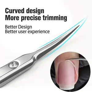 1pc Nail Cuticle Clippers, Stainless Steel Curved Blade Tweezers Pusher Dead Skin Removal Scissors Clippers Manicure Tools, More Precise Trimming, Curved Design, Better User Experience