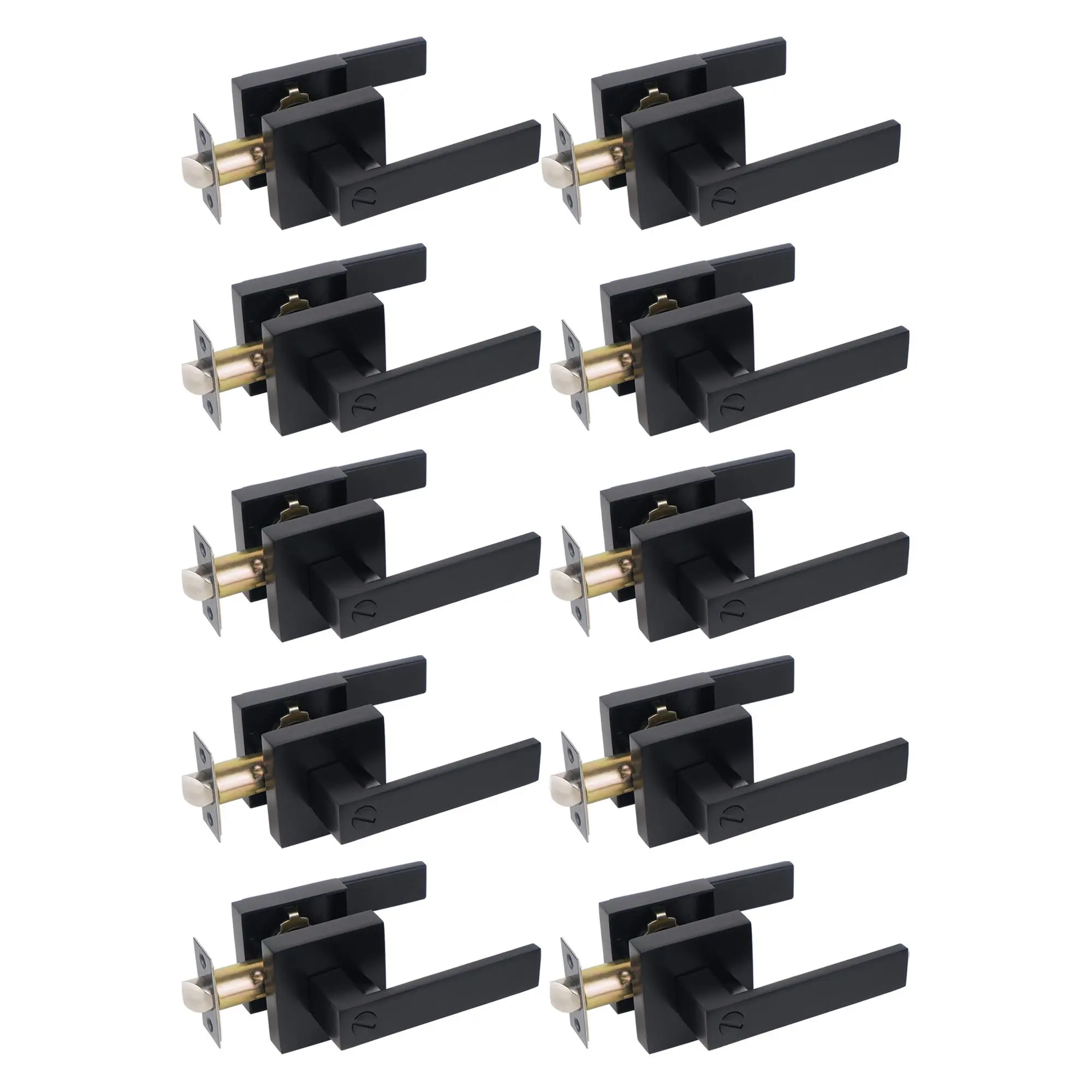 10pcs Matte Black Door Handle Heavy Duty Door Lever Privacy Door Lock Set Door Hardware, Left or Right Handing Door Handles, Interior Door Handle