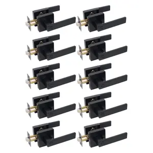 10pcs Matte Black Door Handle Heavy Duty Door Lever Privacy Door Lock Set Door Hardware, Left or Right Handing Door Handles, Interior Door Handle