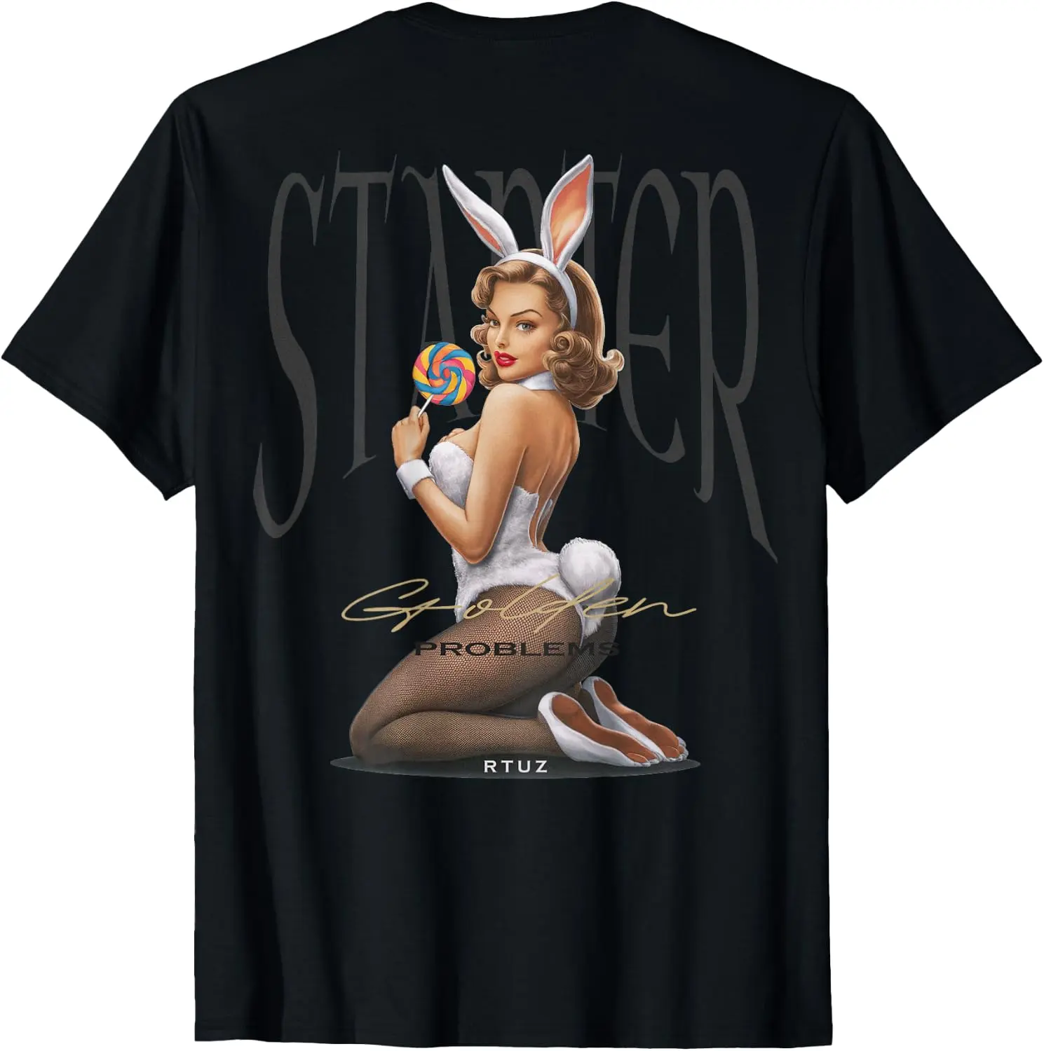 Hip Hop Vintage Hipster Edgy Urban Y2K Back Print Streetwear T-Shirt