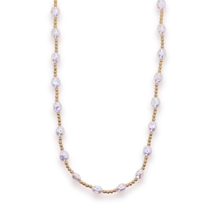 Bri Pearl Necklace in Gold