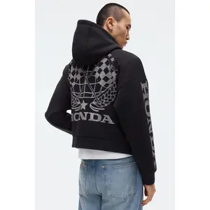 H&M Oversized Fit Printed zip-through hoodie