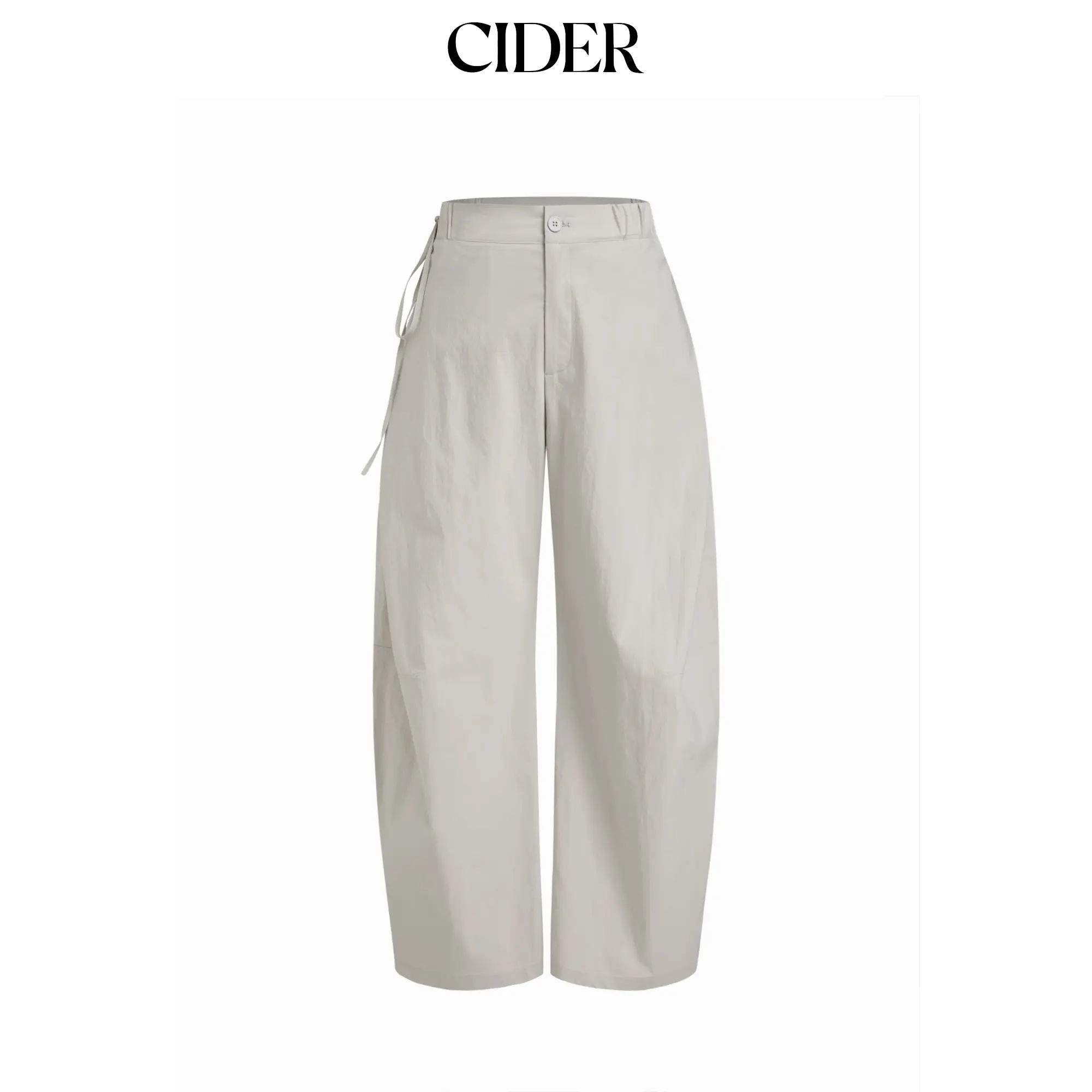 Cider Cotton-blend Low Rise Tie Side Barrel-leg Trousers
