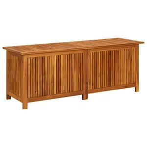 vidaXL Outdoor Storage Box, Deck Box with Lid, Patio Cabinet, Storage Chest for Outdoor Cushions Throw Pillows Garden Tools, Solid Wood Acacia 316491