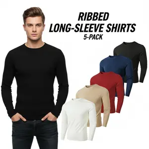 5-Piece Set Men's Long-Sleeved Thermal Underwear Tops | Round Neck Soft Warm | Daily Casual Wear | Comfortable Skin-Friendly #MenThermal #UnderwearTok #CasualWear #MenStyle #WarmUnderwear #MenEssentials #5PackUnderwear