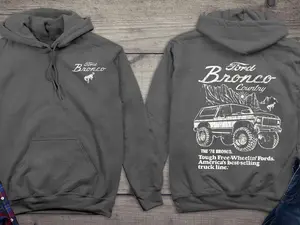 Licensed Ford Sweatshirt, Ford Bronco Country With Crest Hoodie, Ford Bronco, Bronco Country, 1978 Ford Bronco, Henry Ford, Ford Motor