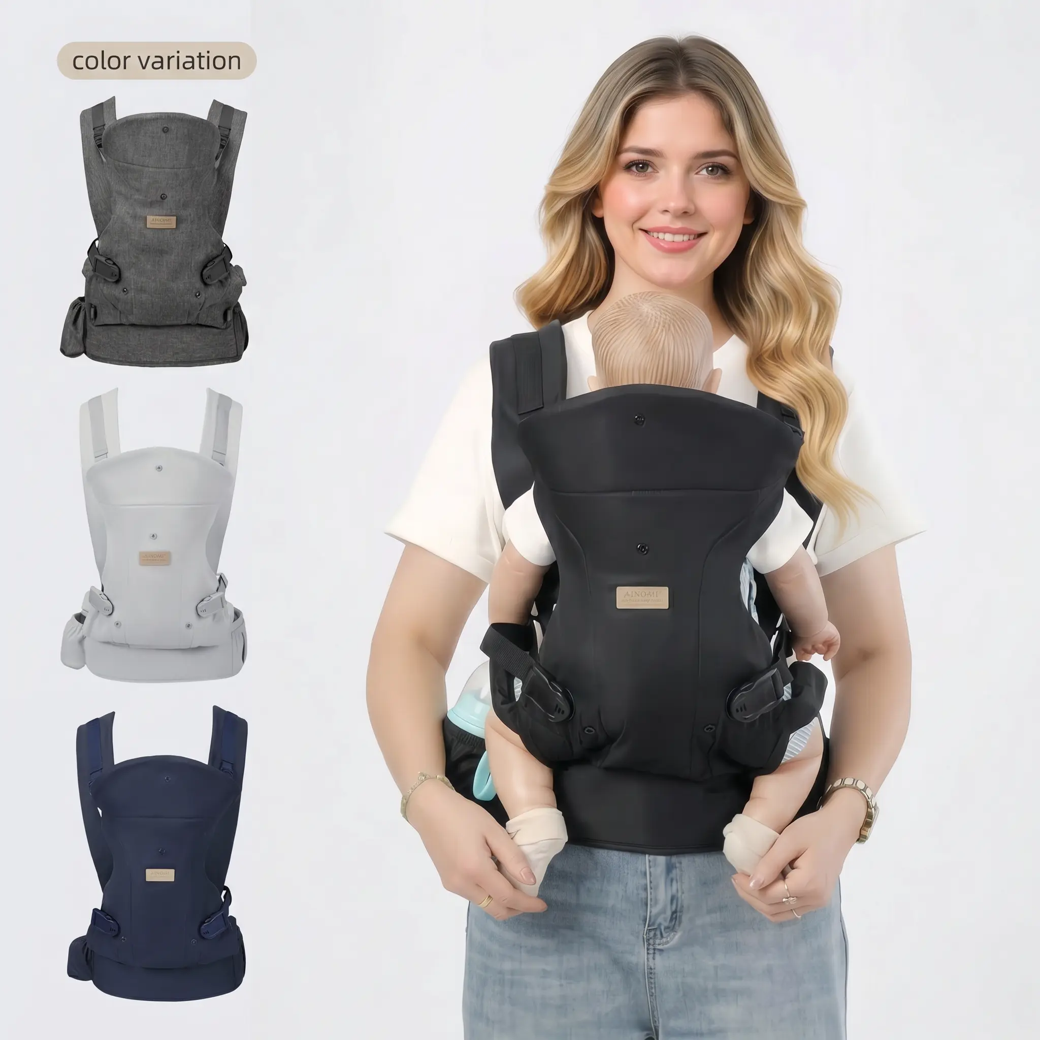 All-in-1 Comfort Safe Baby Backpack Carrier - Customizable Head Support, Expandable Seat, Stretch Fabric, Portable for Infants & Toddlers (0–36 Months, 7–44 lbs) Backpacks