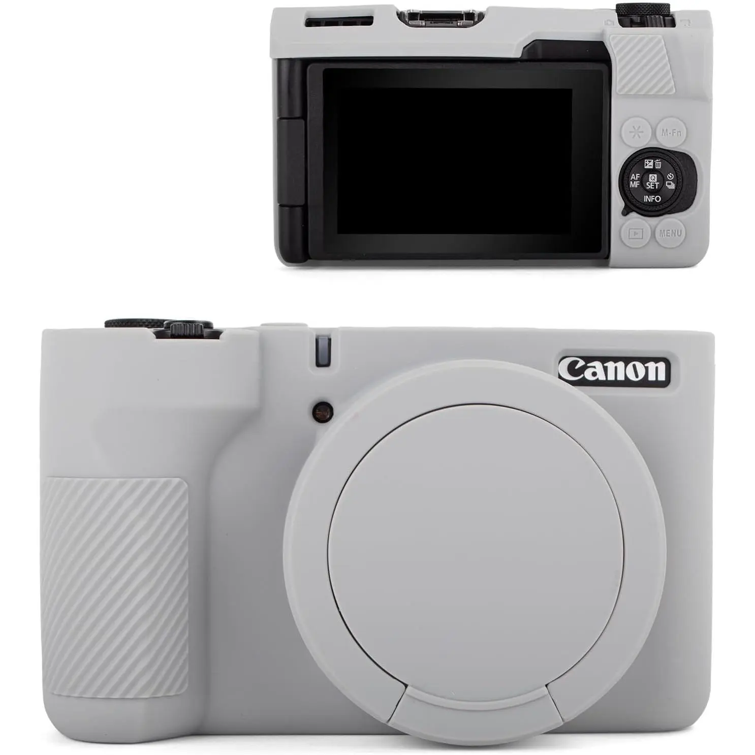 Case for  Powershot V1 Camera - Soft  Rubber Protective Cover with Removable Lens Cover for  V1 Vlog Camera - Anti-Scratch Slim Fit Soft  Case - Grey