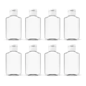 Clear Hand Sanitizer Bottles Empty Plastic Refillable Flip-Top Bottles for Hand Sanitizer Shampoo Lotion, etc. - BPA/Parabens Free, 60ml/2oz