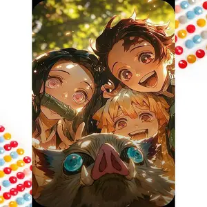 5D DIY Full Drill Round Diamond Painting - Diamond Painting Kit Animal Mask, Anime Style. Mosaic Canvas DIY Wall Art, Home Wall Decoration.