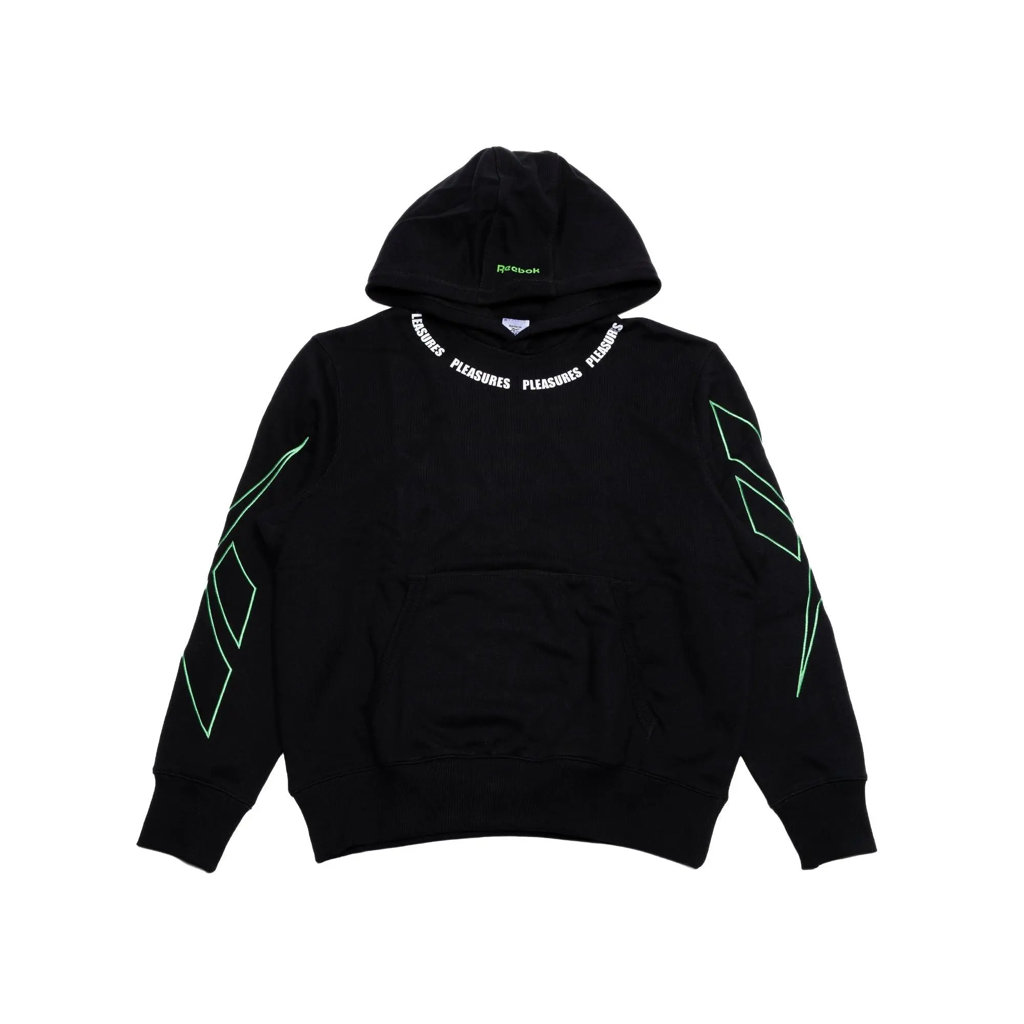 Reebok x Pleasures Hoodie in Black 'Not Guilty' - 100207988