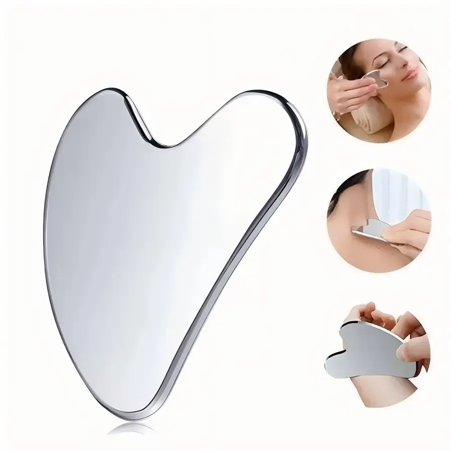 Stainless Steel Gua Sha Tool for Face Lifting and Jawline Sculpting, Anti-Aging Metal Massager for All Skin Types with Protective Case, Smooth, Christmas, Father's Day, Lightweight