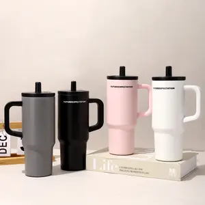 710ml 316 Stainless Steel Insulated Tumbler with Straw Leak-Proof Travel Mug for Hot Cold Drinks Outdoor Vacuum Flask with Handle Fits Car Cup Holder Ideal for Coffee Juice Tea - Drinkware Drinkware Insulation Reusable Wide Mouth