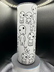 20oz Glow-in-the dark Kodama Stainless Steel cup with plastic lid and plastic straw